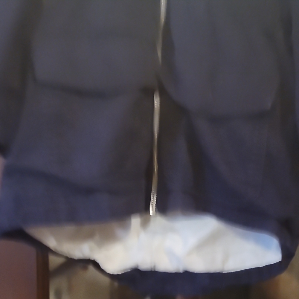 H&M Girls Navy Blue Zip Up Jacket, Medium Weight, Removable Hood, 4 Front Pocket - Picture 6 of 7